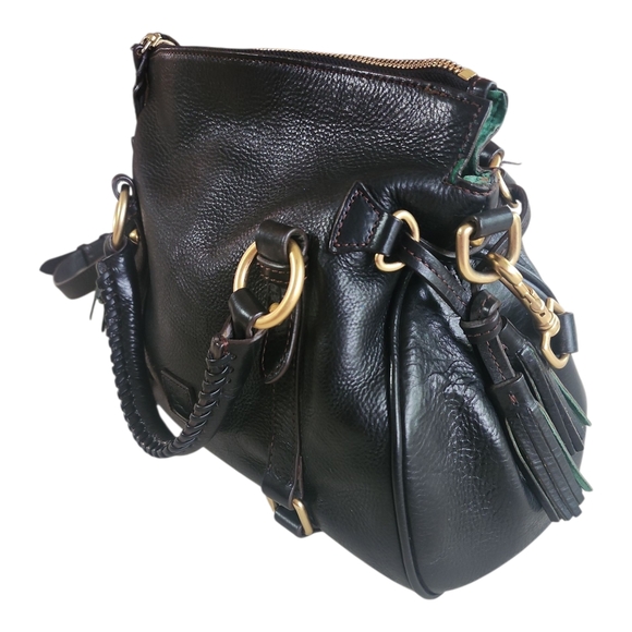 Dooney & Bourke Florentine Black Leather Satchel Crossbody Shoulder Bag - Picture 4 of 16